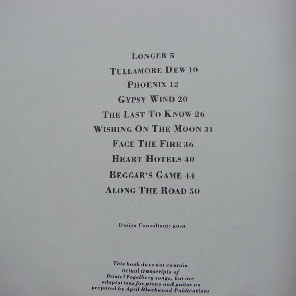 Dan Fogelberg Phoenix Piano Guitar Vocal Sheet Music Song Book - Picture 5 of 9